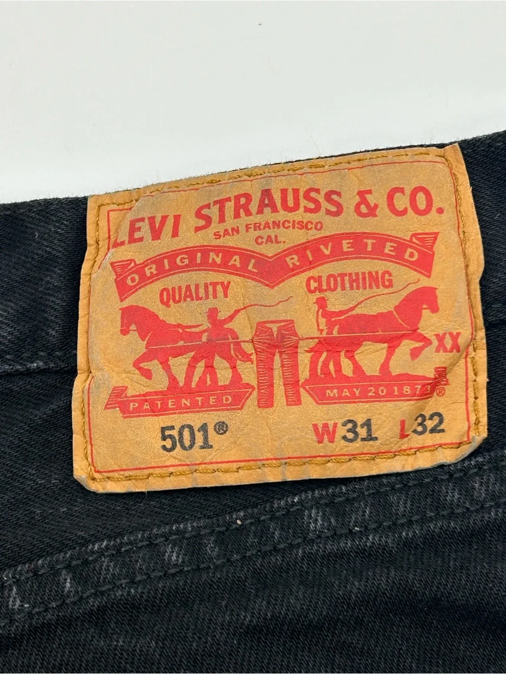 Levi's Button Fly 501 Black Men’s Straight-Leg Jeans 31 x32